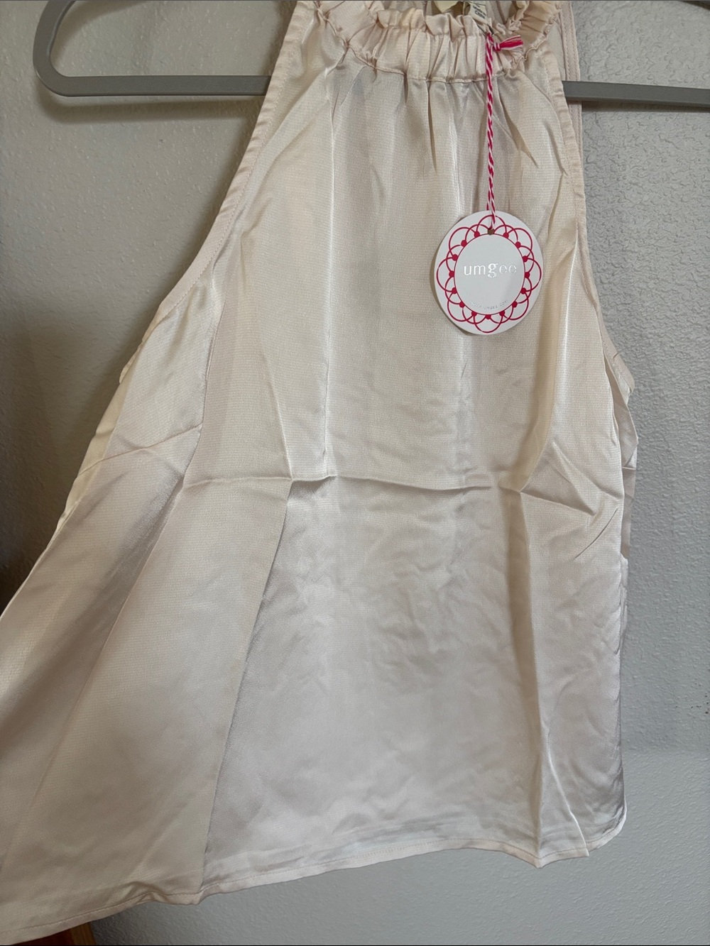 Umgee Cream Ruffle Halter Slip Top - Picture 4 of 4